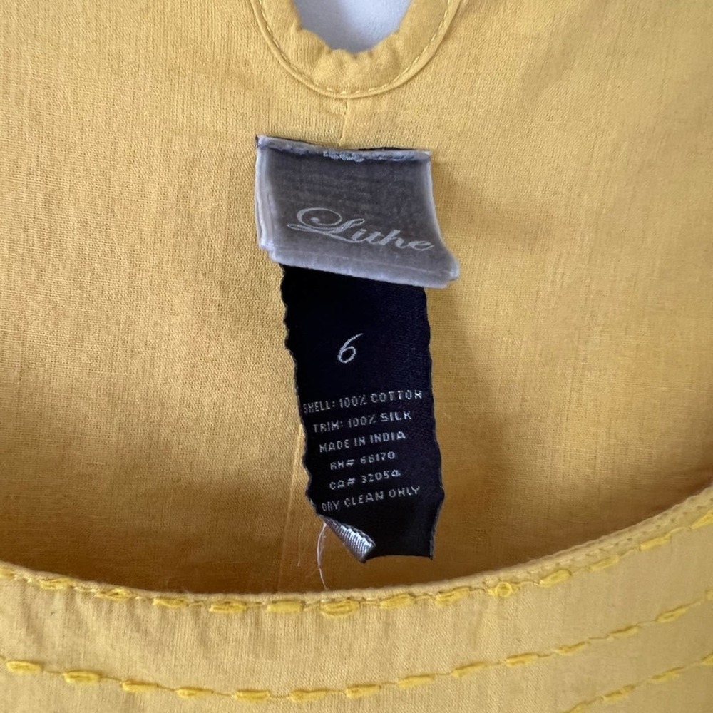 Anthropologie Yellow and Brown Midi Dress - Picture 5 of 7